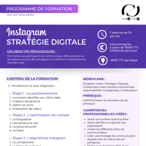 Formation Instagram : stratégie digitale